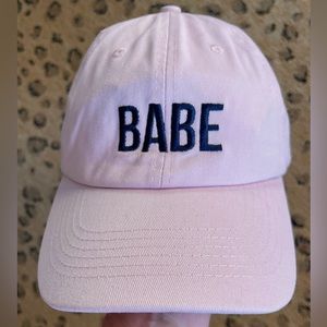 Baseball Cap In Pink Embroidered With “BABE”